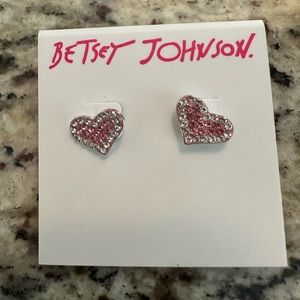 Betsy Johnson Heart Earrings